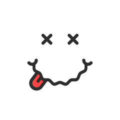 simple drunk emoji face icon