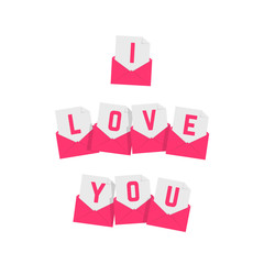 i love you text of pink letters