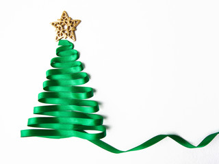 Ribbon christmas tree card