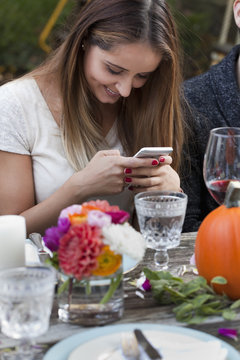 Woman Texting on Cell Phone