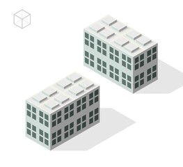Isometric High Quality City Element on White Background . Building