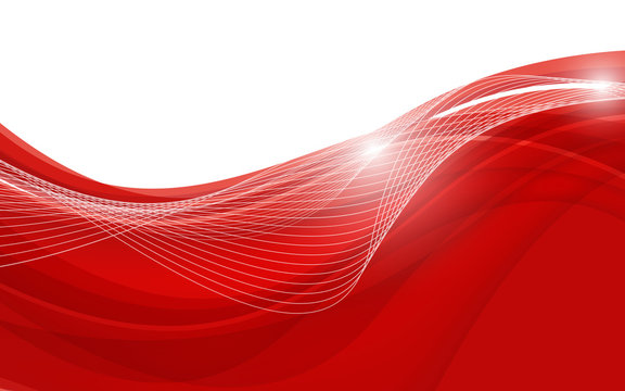 Abstract red background with wave. Vector illustration