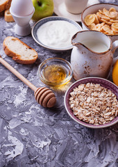 Selection of different healthy breakfast. 