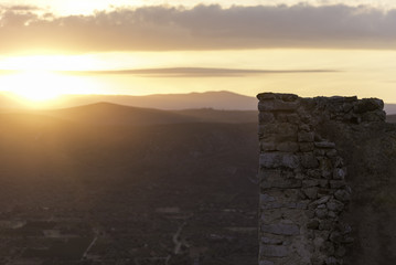 Sunset in Castle of Xivert (Alacala de Xivert, Castellon - Spain).