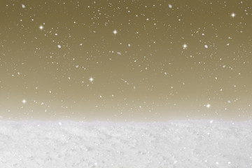 Christmas concept showing snow falling and stars on a background