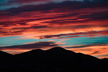 Sunset over the hills of Wellington