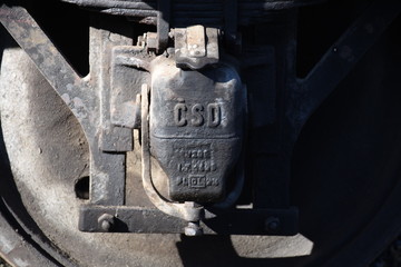 Rad, Federung, Feder, Puffer, Achse, Radachse, Spur, Spurkranz, Wagenrad, Eisen, Wagen, Waggon,...