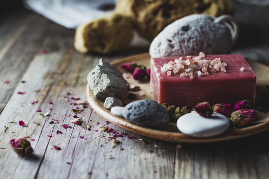 Close-up of spa ingredients