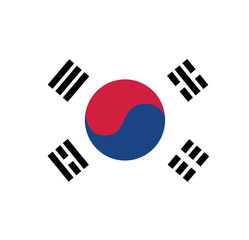 Abstract South Korea Flag, S.Korean Colors (Vector Art)