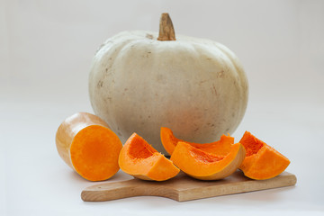 raw pieces of muscat pumpkin