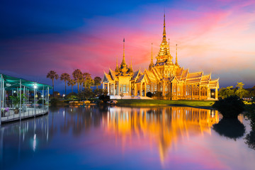 Wat None Kum at dusk, Nakhon Ratchasima province Thailand
