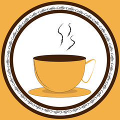 icon with cup of coffee.