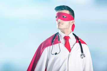 Portrait Of Doctor In Superhero Costume