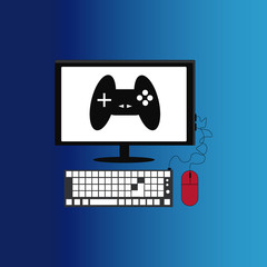 Computer with joystick.