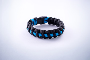 Bracelet paracord blue with black