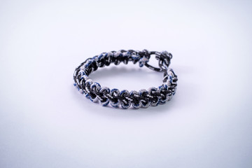 Black and white woven bracelet
