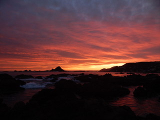 Red sky The Cook Straits NZ