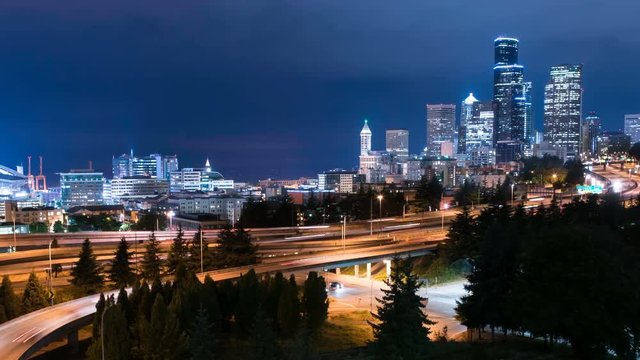 Seattle Downtown Skyline Time Lapse