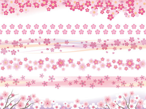 シームレスな桜のバナー　６種類セット