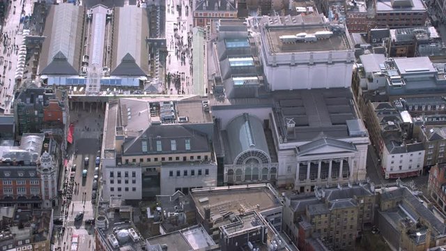  Aerial view above London's Royal Opera House & surrounding area