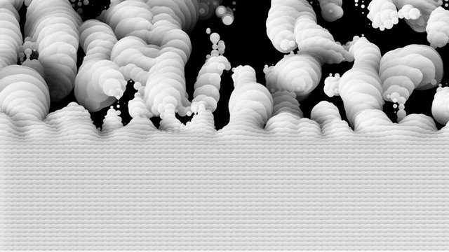 The abstract figures at the top of the screen roll from left to right. Place for text or pictures at the bottom of the screen. seamless loop.