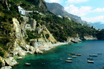 Conca dei Marini Beach, in Amalfi Coast - Italy