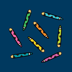 Vector of stationery doodle style