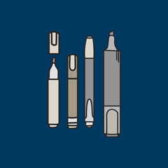 Vector of stationery doodle style