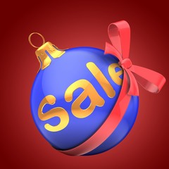 3d Christmas ball blue