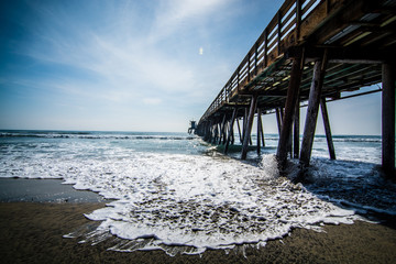 Waves rush in at Imperial Beach, California