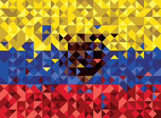 Abstract Ecuador Flag, Republic of Ecuador Colors (Vector Art)
