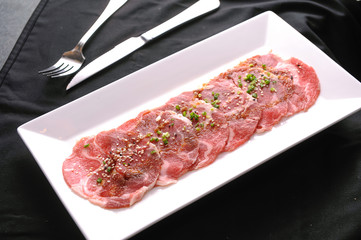 Raw Sliced Beef