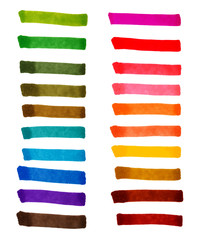 Color stripes drawn with markers. Stylish elements for design. Vector brushes marker stroke bright color. - obrazy, fototapety, plakaty