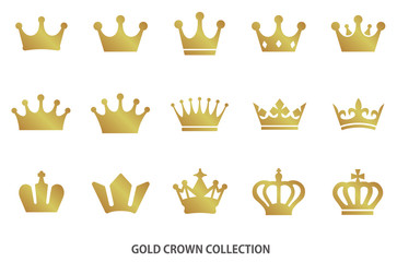 Gold crown icon collection