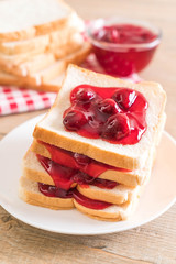 bread with strawberry jam