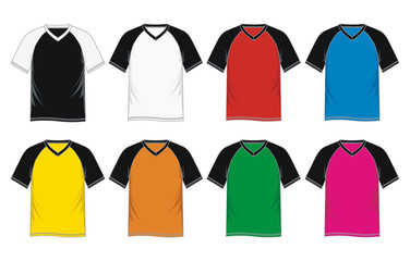 t-shirt template raglan sleeve, vector