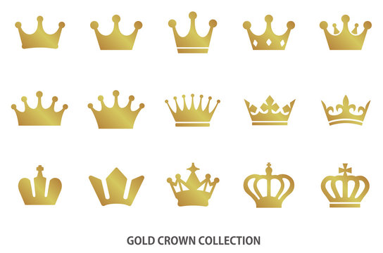 Gold crown icon collection