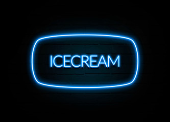 Icecream  - colorful Neon Sign on brickwall