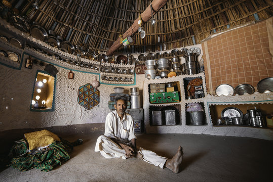 Indian man in his house