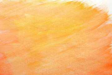 Abstract orange watercolor art hand paint on white background,Watercolor background .