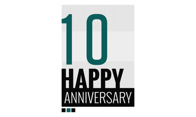 10 Years Happy Anniversary (Vector Illustration Concept Design)