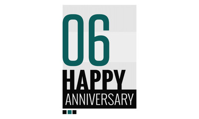 6 Years Happy Anniversary (Vector Illustration Concept Design)