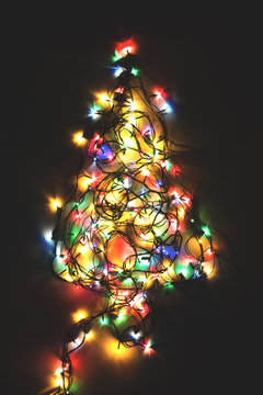 Christmas tree made from lights decoration
