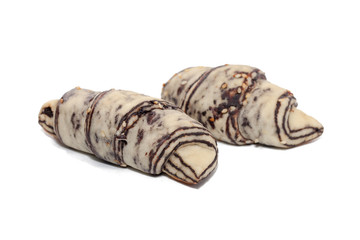 black white croissant