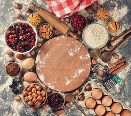 Raw ingredients for baking
