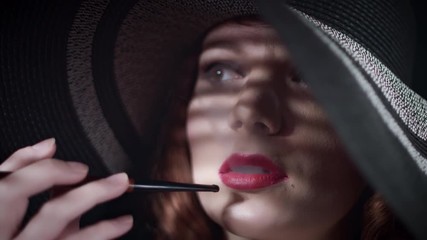 4k Woman Smoking with Cigarette Holder