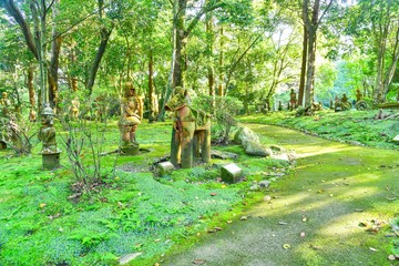 Ancient Terrecotta Clay Figures in Haniwa Garden, Miyazaki