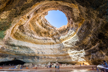 Grutas de Benagil, very popular but spectacular cave in the Algarve, Portugal