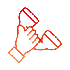  hand  with telephone   vector illustration