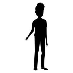 young man silhouette avatar character